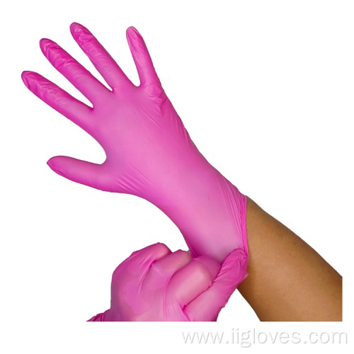 Disposable Beauty Tattoo Pink Vinyl Nitrile Blended gloves